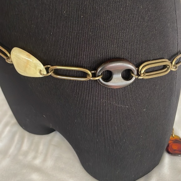 Vintage RARE ! Faux Tortoise Chain Belt main image 10